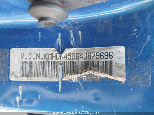 2004 Hyundai Elantra Gls/gt მანქანა იყიდება აუქციონზე, vin: KMHDN45D64U879696, აუქციონის ნომერი: 12635725