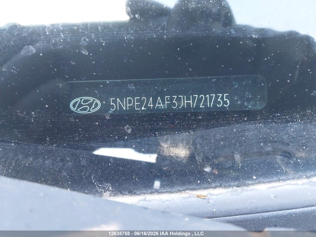 12635758 :رقم المزاد ، 5NPE24AF3JH721735 vin ، 2018 Hyundai Sonata Se مزاد بيع