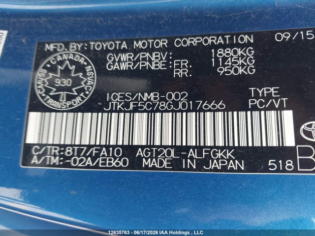 Toyota SCION TC 2016 JTKJF5C78GJ017666 Image 19