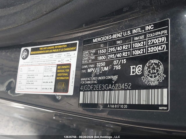 2016 Mercedes-benz Gl 350 Bluetec 4matic მანქანა იყიდება აუქციონზე, vin: 4JGDF2EE3GA623452, აუქციონის ნომერი: 12635766