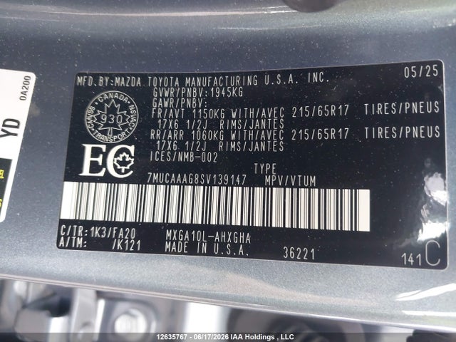 7MUCAAAG8SV139147 Toyota Corolla Cross Le