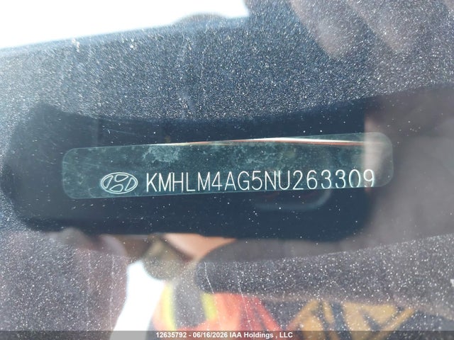 KMHLM4AG5NU263309 Hyundai Elantra Preferred Ivt With Sun And Tech Package