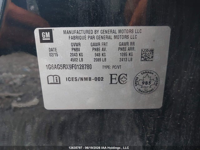 Cadillac ATS 2015 1G6AG5RX9F0128780 Image 18