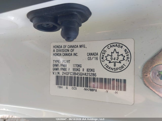 Honda Civic Ex-t 2016 2HGFC3B45GH425286 Image 9