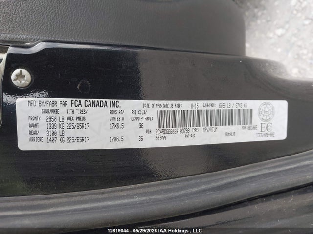 Продажа на аукционе авто 2016 Dodge Grand Caravan R/t, vin: 2C4RDGEG0GR103798, номер лота: 12619044