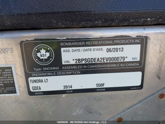 Продаж на аукціоні авто 2014 Skidoo , vin: 2BPSGDEA2EV000079, номер лоту: 12630030