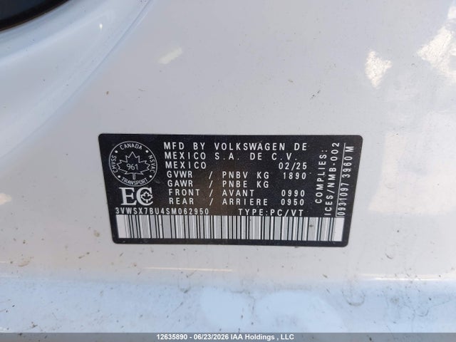 Продажа на аукционе авто 2025 Volkswagen Jetta Comfortline, vin: 3VWSX7BU4SM062950, номер лота: 12635890