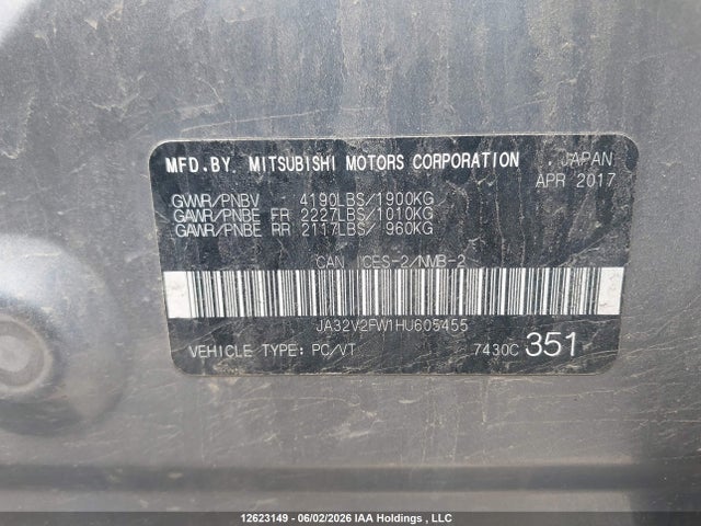 Продаж на аукціоні авто 2017 Mitsubishi Lancer Es/gts/se Anniversary Edition/se Black Edition/se Ltd, vin: JA32V2FW1HU605455, номер лоту: 12623149