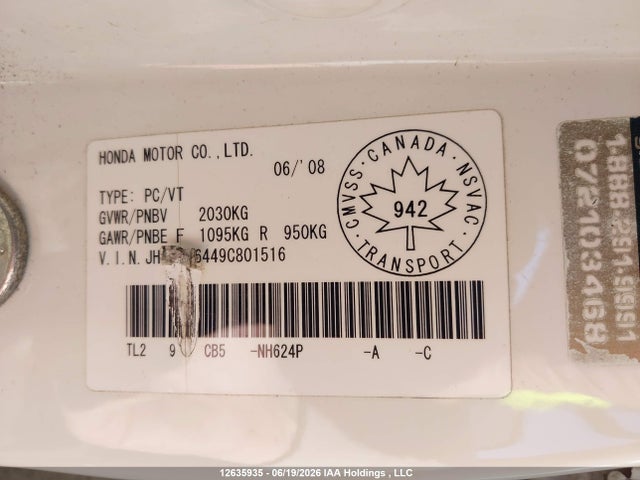 Продажа на аукционе авто 2009 Acura Tsx, vin: JH4CU26449C801516, номер лота: 12635935
