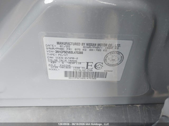 Продажа на аукционе авто 2025 Nissan Kicks, vin: 3N1CP5CV6SL475366, номер лота: 12635936