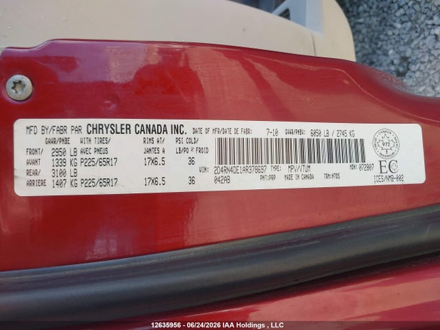 Продаж на аукціоні авто 2010 Dodge Grand Caravan Se, vin: 2D4RN4DE1AR378697, номер лоту: 12635956