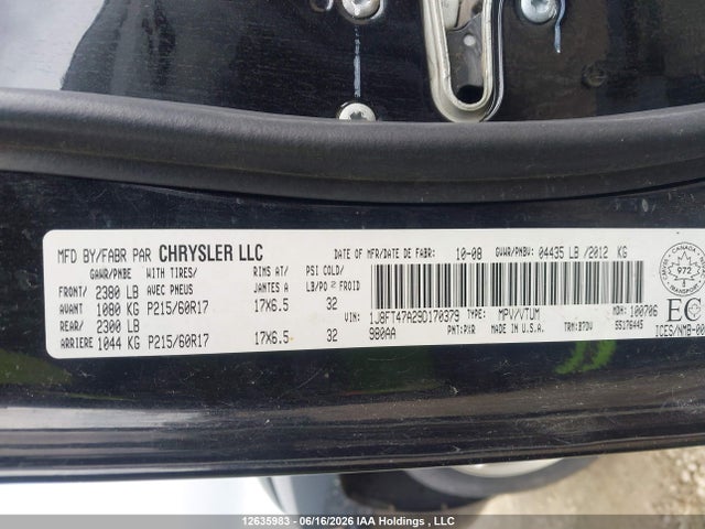 Продажа на аукционе авто 2009 Jeep Compass Sport, vin: 1J8FT47A29D170379, номер лота: 12635983
