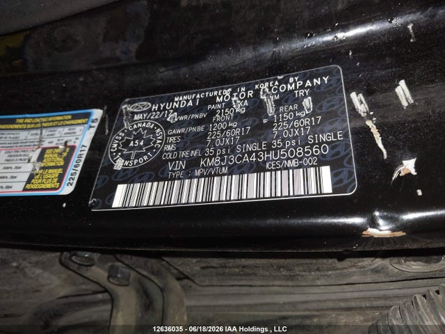 Hyundai TUCSON SE 2017 KM8J3CA43HU508560 Image 18