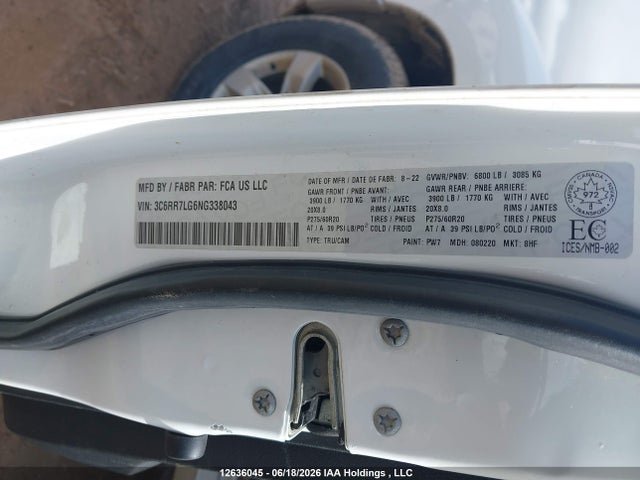 RAM 1500 Classic Slt 2022 3C6RR7LG6NG338043 Image 18