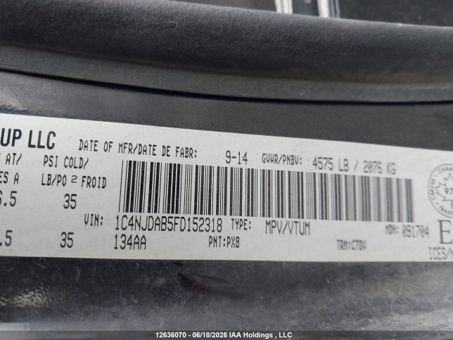 Jeep Compass Sport 2015 1C4NJDAB5FD152318 Image 9