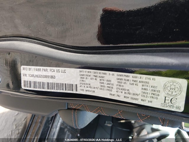Jeep Grand Cherokee 2025 1C4RJHEG5S8691863 Image 9