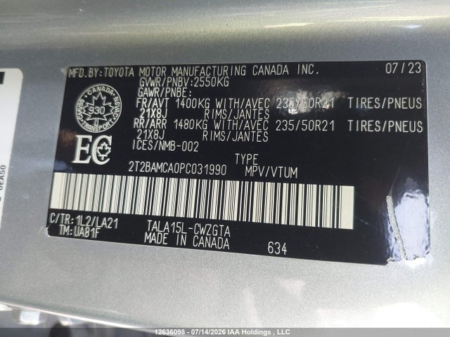 Продажа на аукционе авто 2023 Lexus Rx 350, vin: 2T2BAMCA0PC031990, номер лота: 12636098
