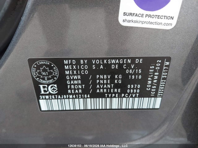 Volkswagen JETTA S 2015 3VW2K7AJ9FM412164 Image 9