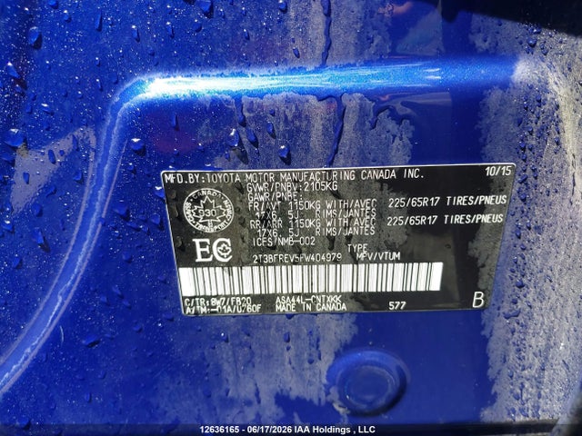 Toyota RAV4 LE 2015 2T3BFREV5FW404979 Image 19