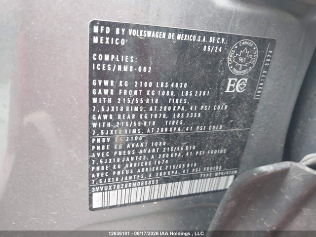 3VVUX7B28RM086853 Volkswagen TAOS SE
