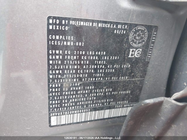 3VVUX7B28RM086853 Volkswagen TAOS SE