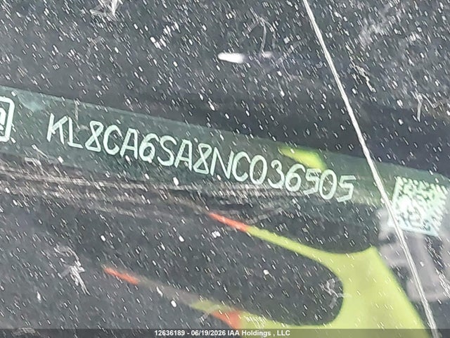 12636189 :رقم المزاد ، KL8CA6SA8NC036505 vin ، 2022 Chevrolet Spark Ls مزاد بيع