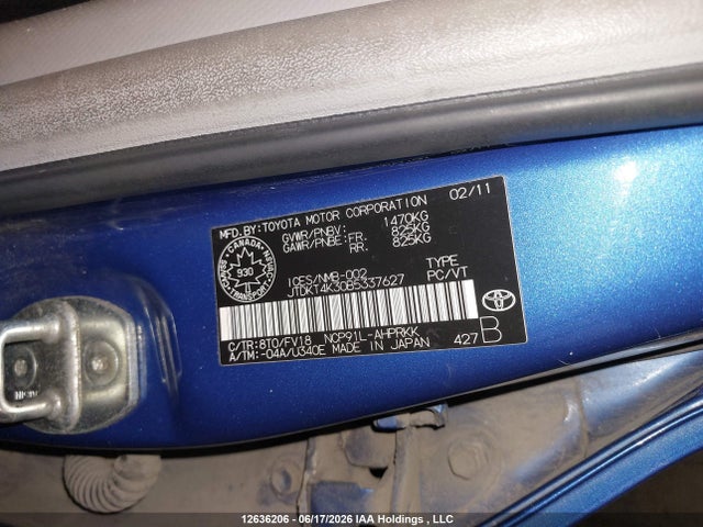 Продаж на аукціоні авто 2011 Toyota Yaris, vin: JTDKT4K30B5337627, номер лоту: 12636206