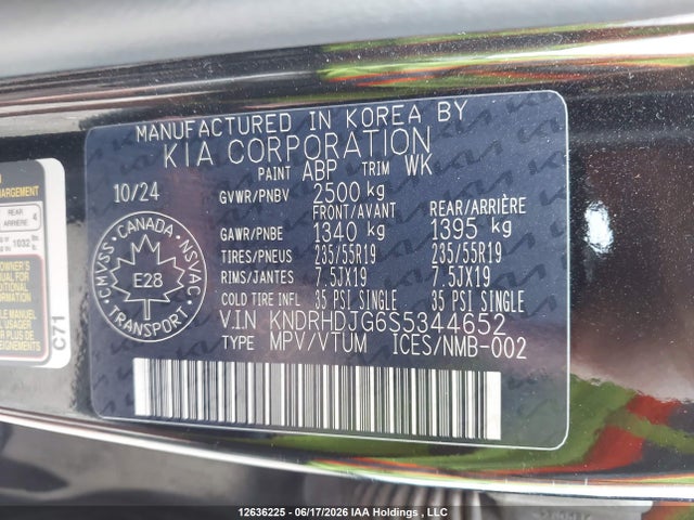2025 Kia Sorento Hev Ex/sx მანქანა იყიდება აუქციონზე, vin: KNDRHDJG6S5344652, აუქციონის ნომერი: 12636225