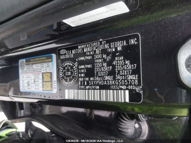 KIA Sorento 2019 5XYPHDA38KG505708 Image 9