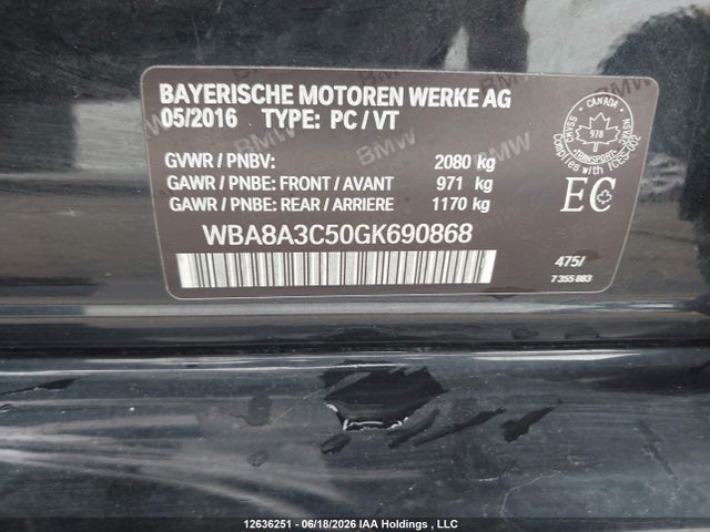 WBA8A3C50GK690868 BMW 320i Xdrive