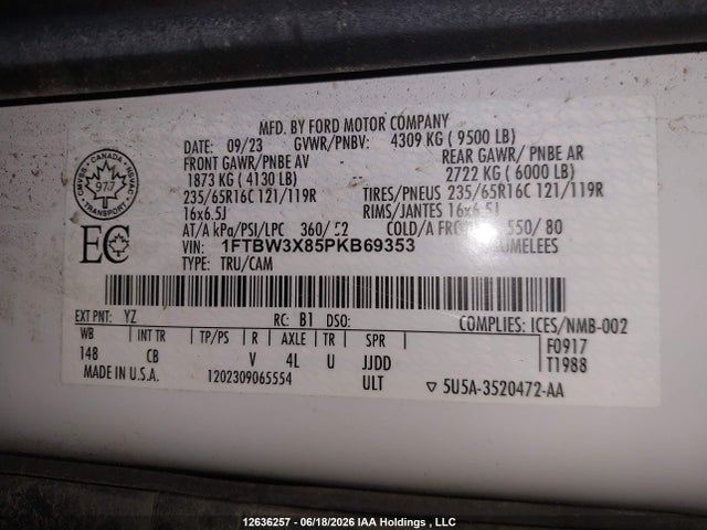 Ford Transit T-350 2023 1FTBW3X85PKB69353 Image 9