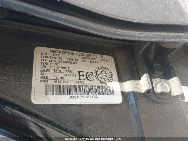 Aukcja sprzedaży 2018 Nissan Qashqai S/sv, vin: JN1BJ1CP5JW193350, numer aukcji: 12636265