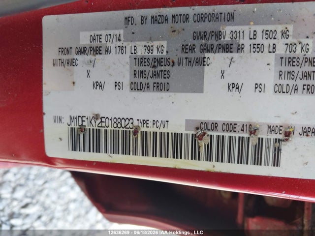 JM1DE1KY2E0188023 Mazda Mazda2 Gx