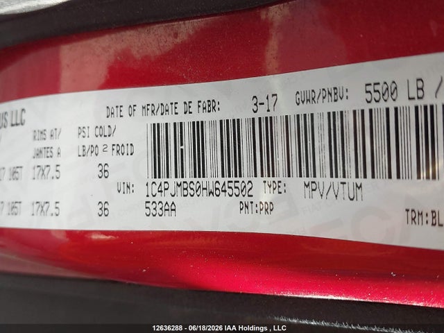 Aukcja sprzedaży 2017 Jeep Cherokee Trailhawk, vin: 1C4PJMBS0HW645502, numer aukcji: 12636288
