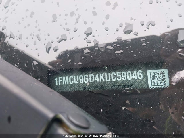 Aukcja sprzedaży 2019 Ford Escape Se, vin: 1FMCU9GD4KUC59046, numer aukcji: 12636290