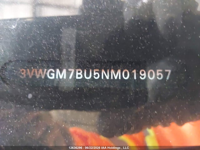 3VWGM7BU5NM019057 Volkswagen JETTA SEL