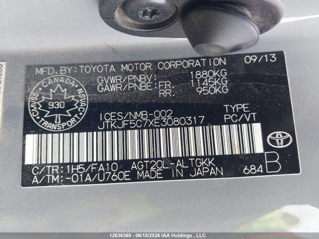 Toyota SCION TC 2014 JTKJF5C7XE3080317 Image 19