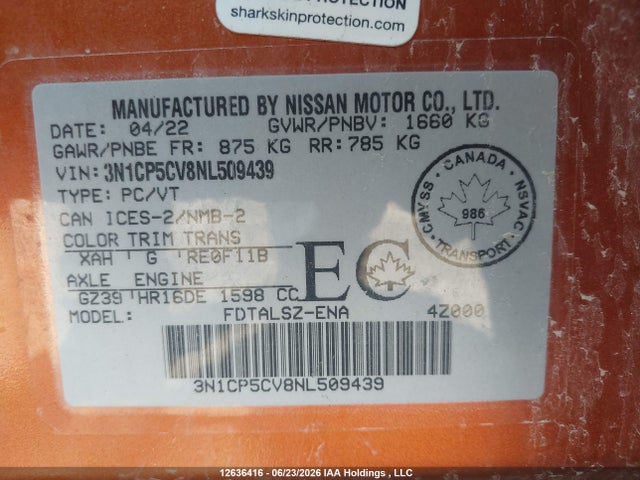 Nissan Kicks 2022 3N1CP5CV8NL509439 Image 9