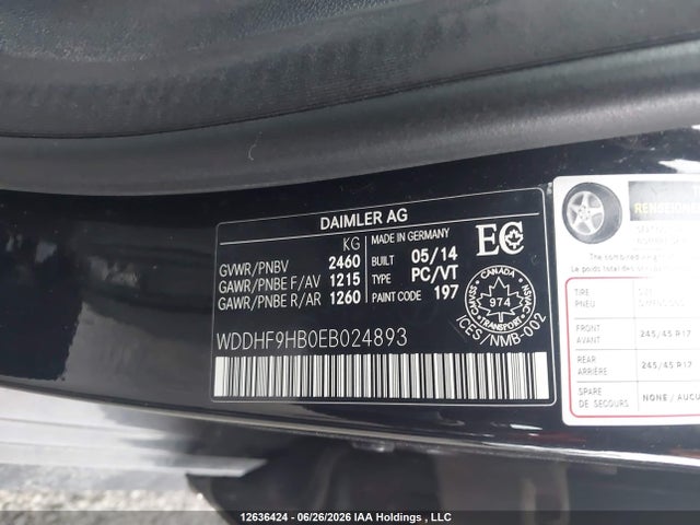 Продаж на аукціоні авто 2014 Mercedes-benz E 250 Bluetec 4matic, vin: WDDHF9HB0EB024893, номер лоту: 12636424