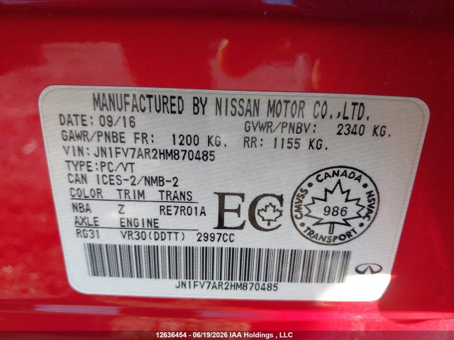 Infiniti Q50 2017 JN1FV7AR2HM870485 Image 9
