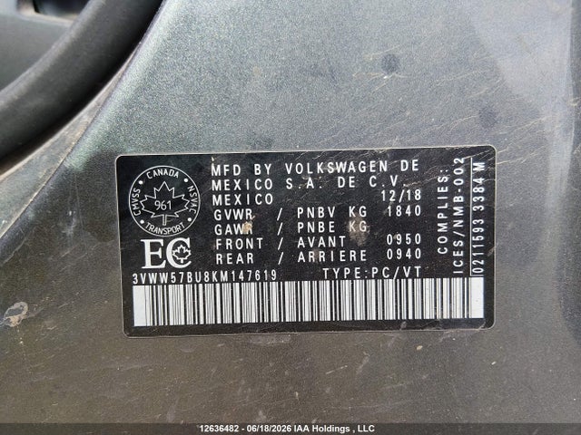 Volkswagen Jetta 2019 3VWW57BU8KM147619 Image 18