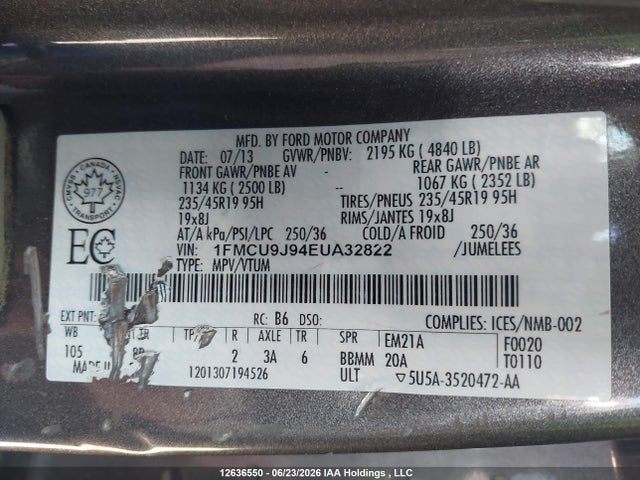 Ford Escape Titanium 2014 1FMCU9J94EUA32822 Image 9