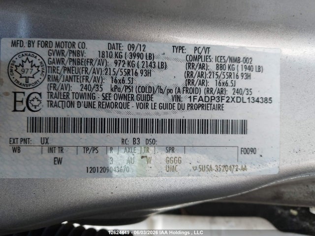 Продаж на аукціоні авто 2013 Ford Focus Se, vin: 1FADP3F2XDL134385, номер лоту: 12624449