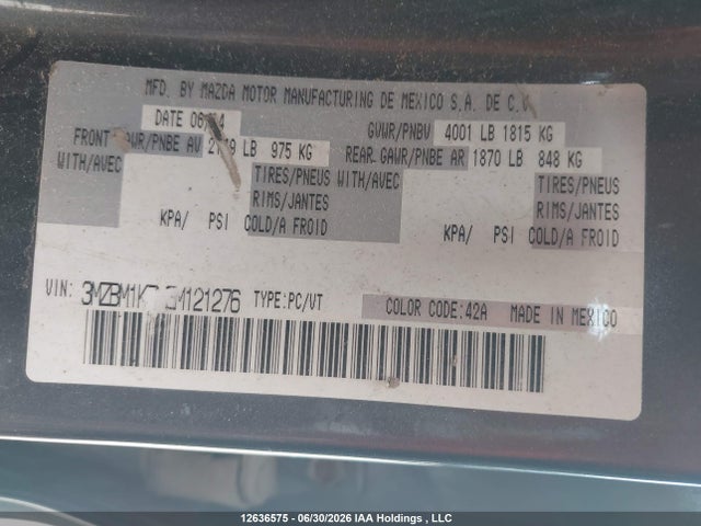 Mazda MAZDA3 2014 3MZBM1K7XEM121276 Image 9