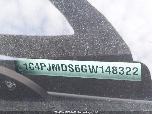 12629935 :رقم المزاد ، 1C4PJMDS6GW148322 vin ، 2016 Jeep Cherokee Limited مزاد بيع
