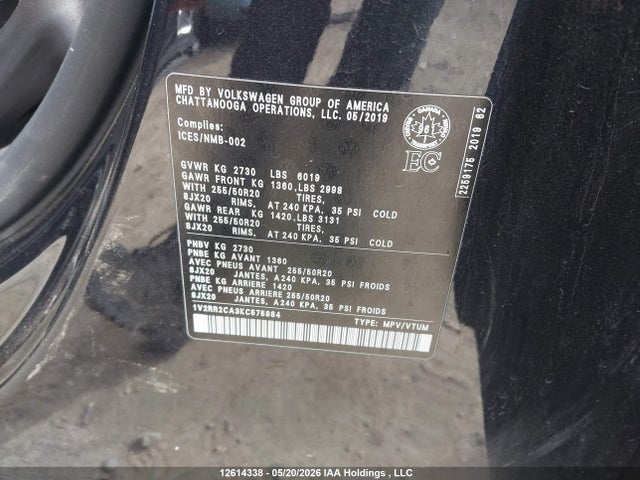 1V2RR2CA3KC575884 Volkswagen Atlas 3.6 Fsi Highline