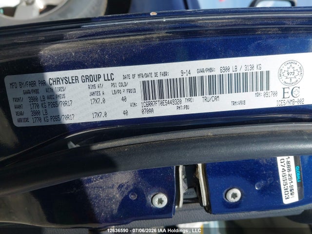 2014 Ram 1500 St მანქანა იყიდება აუქციონზე, vin: 1C6RR7FT0ES449320, აუქციონის ნომერი: 12636590