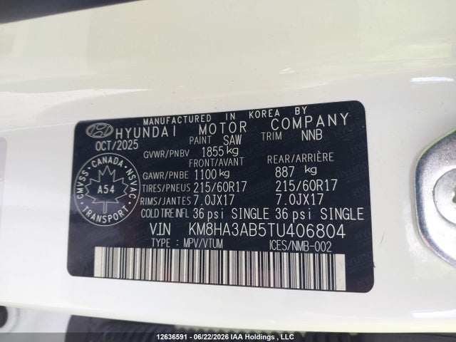 KM8HA3AB5TU406804 Hyundai Kona