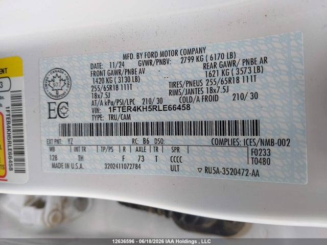 Ford Ranger Lariat 2024 1FTER4KH5RLE66458 Image 19