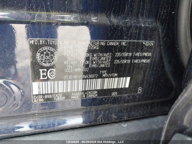 2T3D1RFV5RW436972 Toyota RAV4
